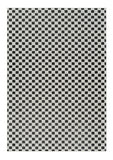 6' X 9' Black and White Geometric Distressed Indoor Outdoor Area Rug