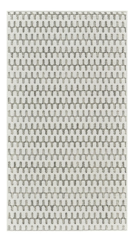 3' X 5' Cream and Beige Geometric Distressed Indoor Outdoor Area Rug