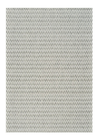 6' X 9' Cream and Beige Geometric Distressed Indoor Outdoor Area Rug