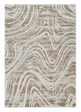 7' X 10' Beige and Brown Abstract Distressed Area Rug