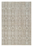 4' X 6' Beige and Brown Abstract Distressed Area Rug