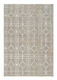 7' X 10' Beige and Brown Abstract Distressed Area Rug