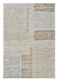 7' X 10' Beige and Brown Abstract Distressed Area Rug