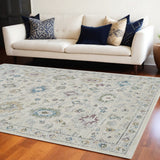 7' X 10' Cream and Beige Abstract Distressed Area Rug