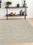 4' X 6' Beige and Brown Abstract Distressed Area Rug