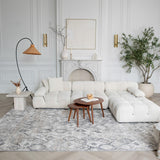 7' X 10' Beige and Gray Abstract Distressed Area Rug