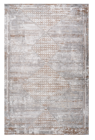 7' X 10' Gray and Brown Abstract Distressed Area Rug