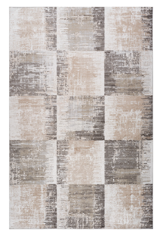 8' X 11' Beige and Brown Abstract Distressed Area Rug