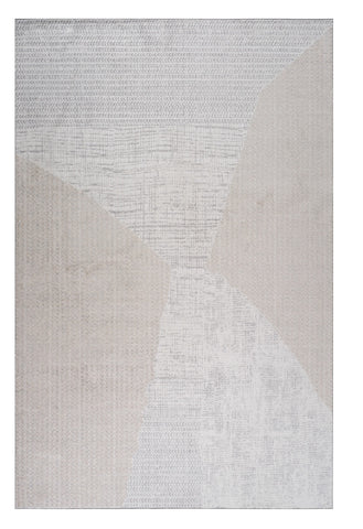 4' X 6' Cream and Beige Abstract Non Skid Area Rug
