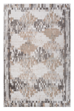 5' X 8' Cream and Brown Abstract Distressed Area Rug