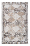 7' X 10' Cream and Brown Abstract Distressed Area Rug