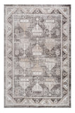 8' X 11' Cream and Brown Abstract Distressed Area Rug