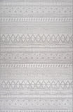 5' X 8' Gray and Cream Abstract Distressed Area Rug