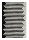 5' X 8' Cream and Black Abstract Worn Faded Area Rug