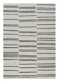 4' X 6' Cream and Black Abstract Distressed Area Rug