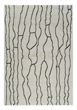 4' X 6' Cream and Black Abstract Distressed Area Rug