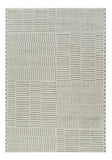 7' X 10' Cream and Green Abstract Distressed Area Rug