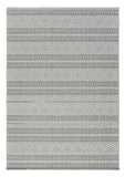 8' Beige And Gray Striped Distressed Indoor Outdoor Runner Rug