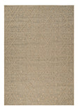 7' X 10' Beige and Brown Geometric Distressed Indoor Outdoor Area Rug