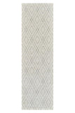 8' Beige and Gray Abstract Non Skid Runner Rug