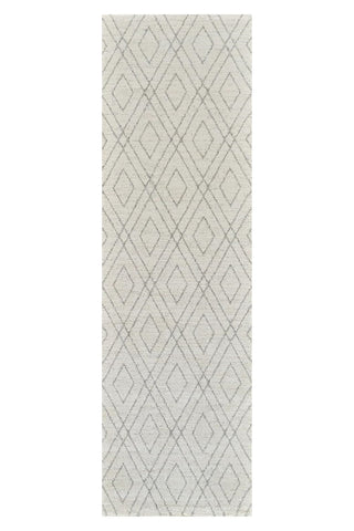 8' Beige and Gray Abstract Non Skid Runner Rug