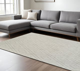 7' X 10' Beige and Gray Abstract Non Skid Area Rug