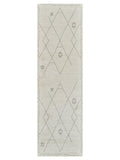 8' Cream and Beige Abstract Non Skid Runner Rug