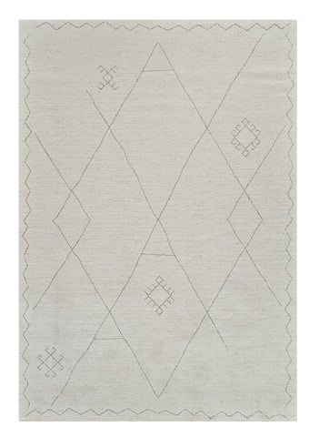 5' X 8' Cream and Beige Abstract Non Skid Area Rug