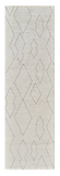 8' Cream And Beige Abstract Distressed Runner Rug