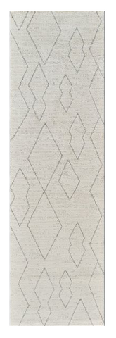 8' Cream And Beige Abstract Distressed Runner Rug