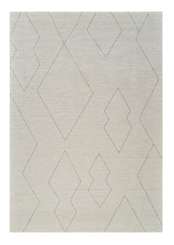 7' X 10' Cream and Beige Abstract Distressed Area Rug