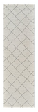 8' Cream And Beige Abstract Distressed Runner Rug