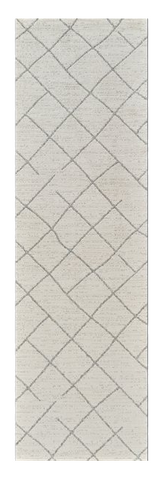 8' Cream And Beige Abstract Distressed Runner Rug