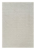 5' X 8' Cream and Beige Abstract Distressed Area Rug