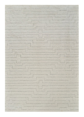 5' X 8' Cream and Beige Abstract Distressed Area Rug