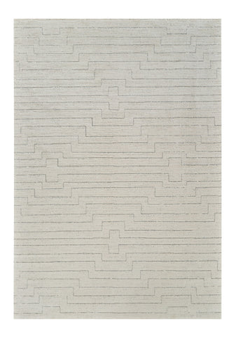 7' X 10' Cream and Beige Abstract Distressed Area Rug