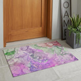 3' X 5' Purple Abstract Washable Non Skid Indoor Outdoor Area Rug