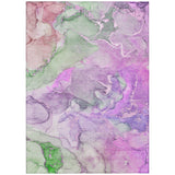 8' X 10' Purple Abstract Washable Non Skid Indoor Outdoor Area Rug
