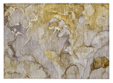 2' X 3' Taupe Abstract Washable Non Skid Indoor Outdoor Area Rug