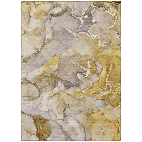 8' X 10' Taupe Abstract Washable Non Skid Indoor Outdoor Area Rug