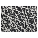 2' X 3' Black and White Abstract Washable Non Skid Indoor Outdoor Area Rug