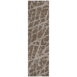 8' Runner Brown Abstract Washable Non Skid Indoor Outdoor Runner Rug