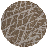8' Round Brown Round Abstract Washable Non Skid Indoor Outdoor Area Rug
