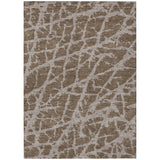 8' X 10' Brown Abstract Washable Non Skid Indoor Outdoor Area Rug
