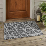 2' X 3' Charcoal Abstract Washable Non Skid Indoor Outdoor Area Rug