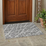 3' X 5' Charcoal Abstract Washable Non Skid Indoor Outdoor Area Rug