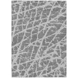 3' X 5' Charcoal Abstract Washable Non Skid Indoor Outdoor Area Rug