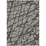 5' X 8' Gray and Black Abstract Washable Non Skid Indoor Outdoor Area Rug