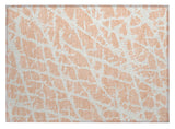 2' X 3' Peach and Ivory Abstract Washable Non Skid Indoor Outdoor Area Rug