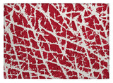 2' X 3' Red and White Abstract Washable Non Skid Indoor Outdoor Area Rug